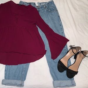 Bohemian Flowy Purple Top